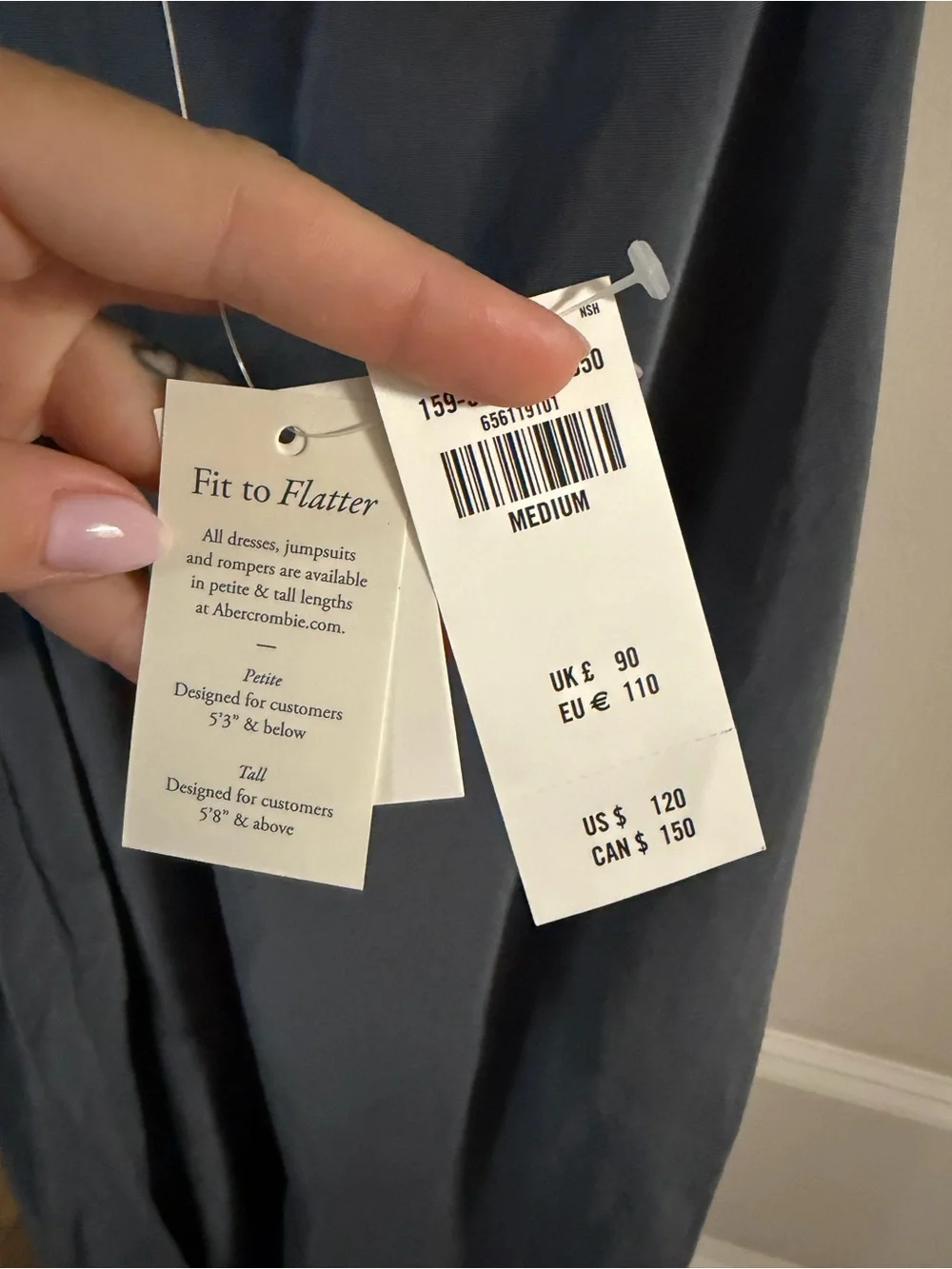 NWT Abercrombie & Fitch Charcoal Gray Maxi Dress Size Medium